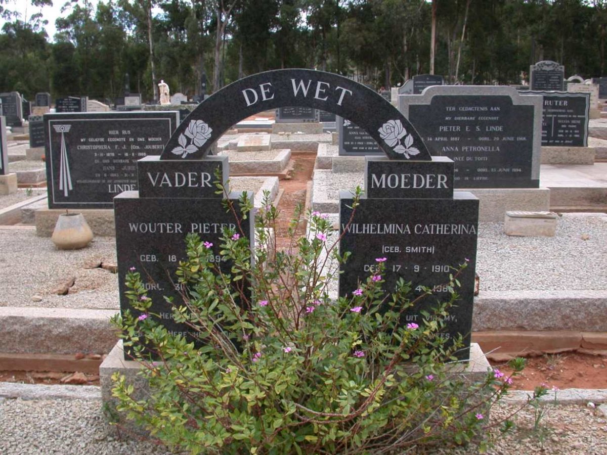 WET Wouter Pieter, de 1894-? &amp; Wilhelmina Catherina SMITH 1910-?