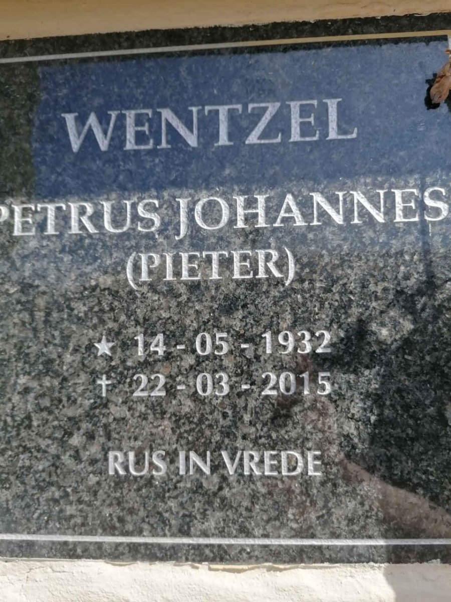 WENTZEL Petrus Johannes 1932-2015