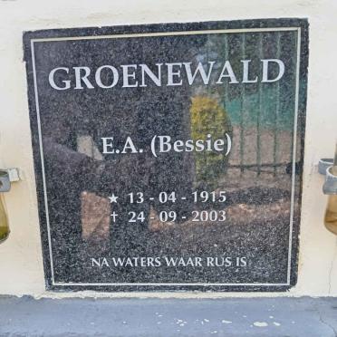 GROENEWALD E.A. 1915-2003