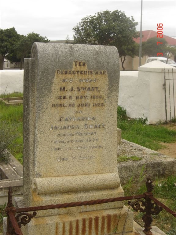 SWART M.J. 1859-1979 &amp; Catharina Johanna DE VILLIERS 1852-