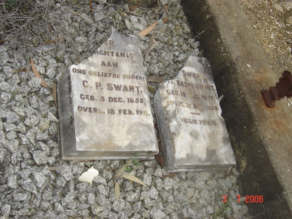 SWART C.P. 1855-1911 &amp; BADENHORST 1897-1979
