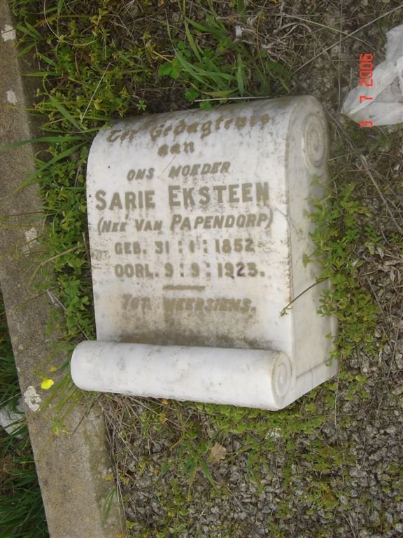 EKSTEEN Sarie nee PAPENDORP 1852-1923