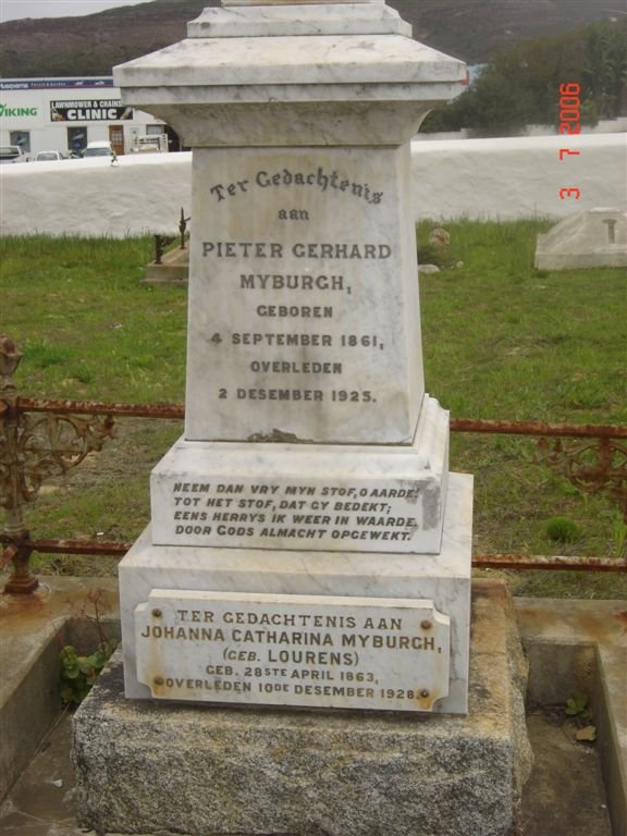 MYBURGH Pieter Gerhard 1861- 1925 &amp; Johanna Catharina LOURENS 1863-1928