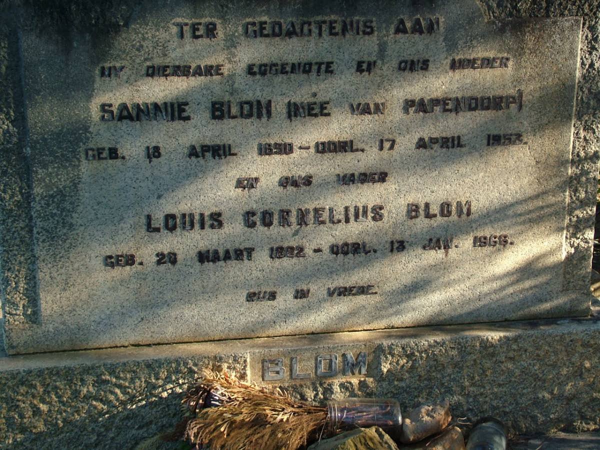 BLOM Louis Cornelius 1882-1966 &amp; Sannie VAN PAPENDORP 1890-1953