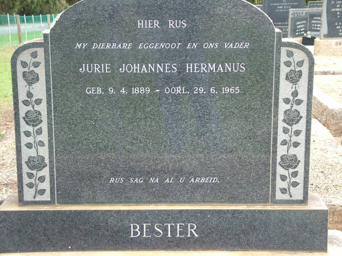BESTER Jurie Johannes Hermanus 1889-1965