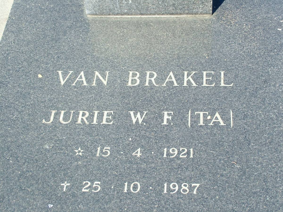 BRAKEL Jurie W.F., van 1921-1987