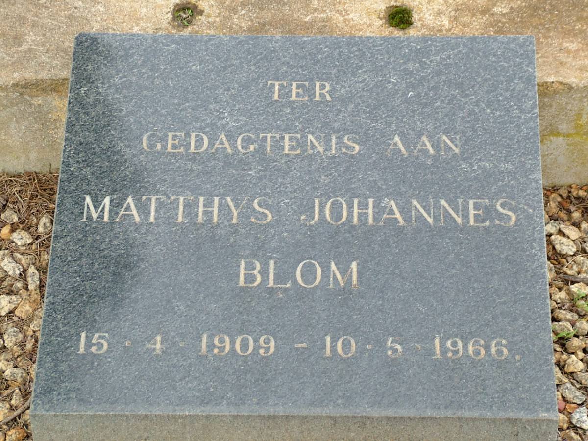 BLOM Matthys Johannes 1909-1966