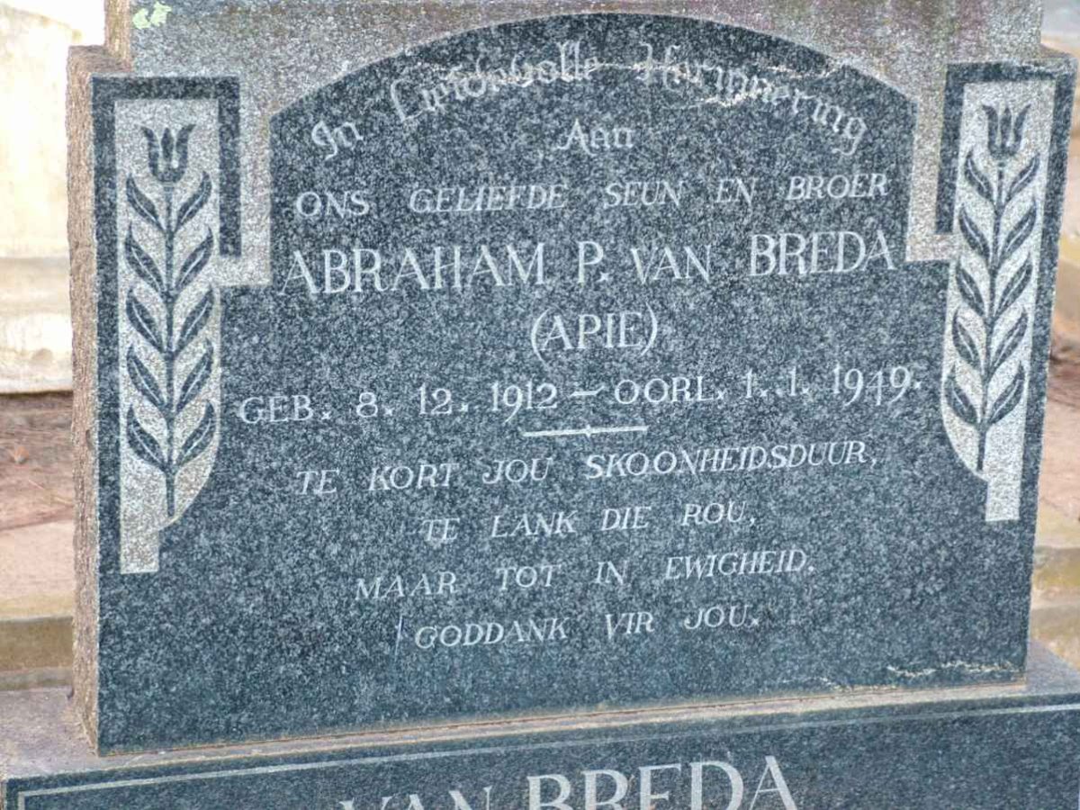 BREDA Abraham P., van 1912-1919