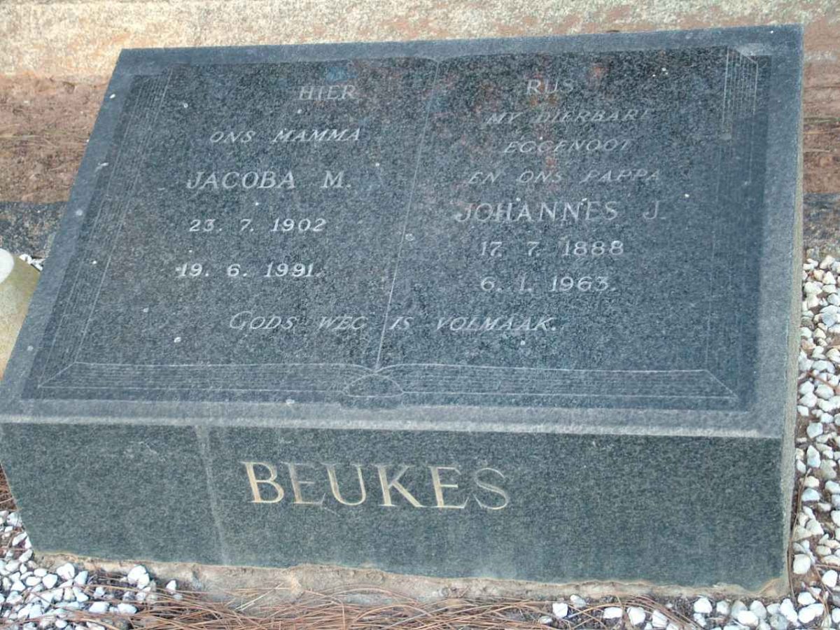 BEUKES Johannes 1888-1963 &amp; Jacoba M. 1902-1991