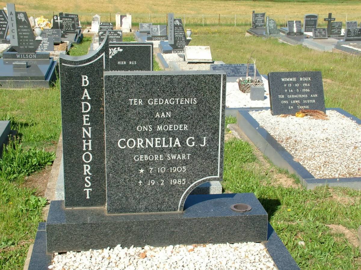 BADENHORST Cornelia G.J. nee SWART 1905-1985