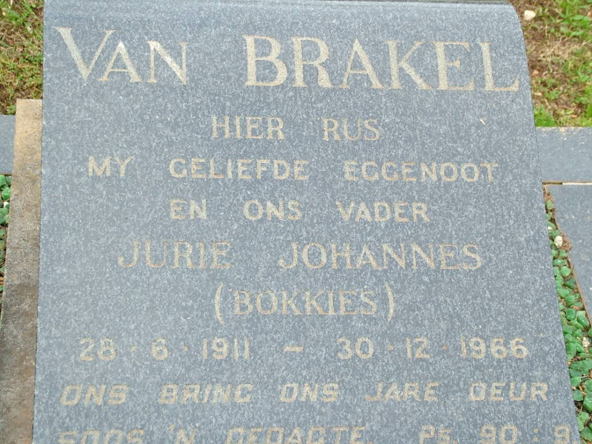BRAKEL Jurie Johannes, van 1911-1966