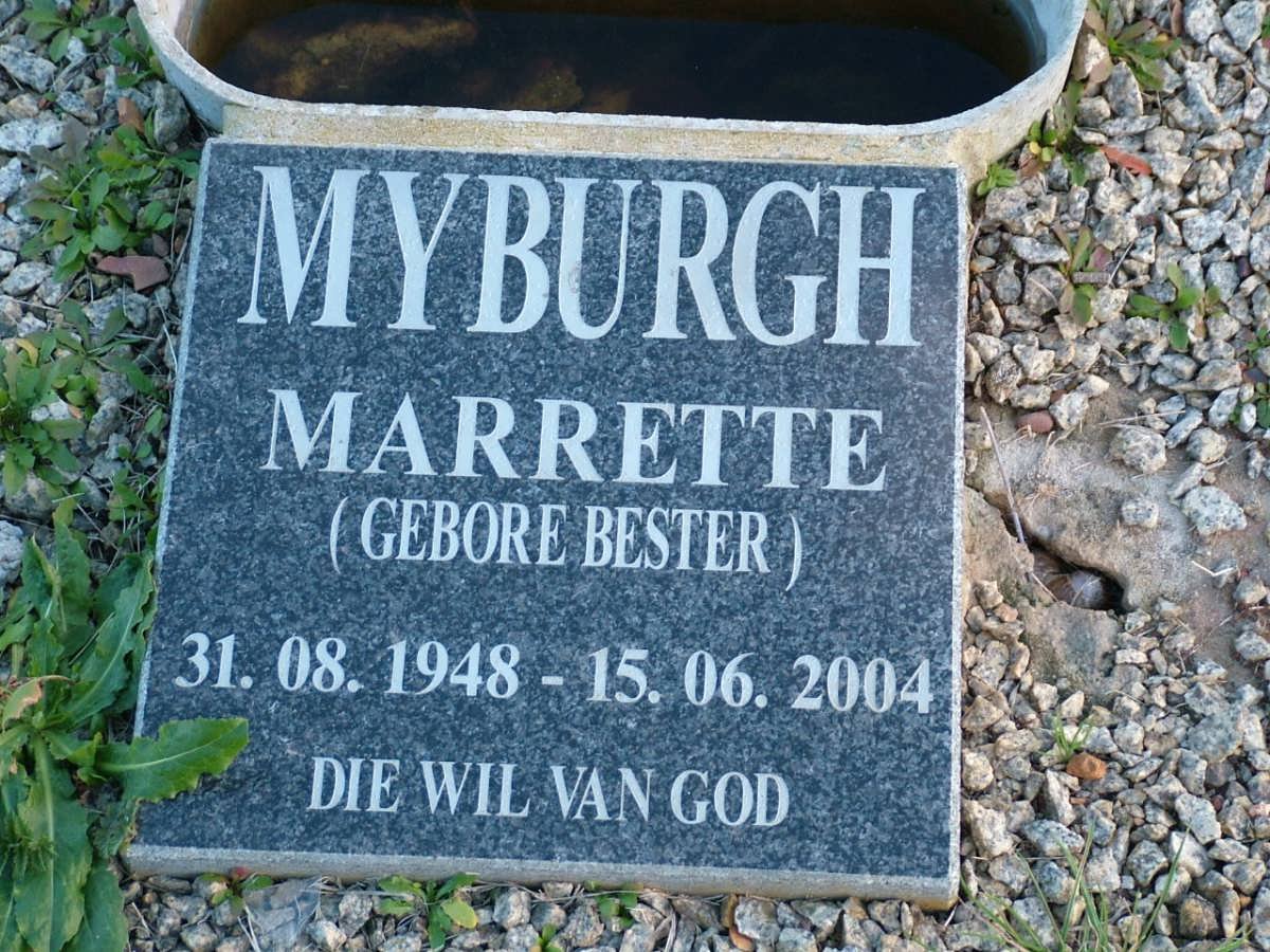 MYBURGH Marrette nee BESTER 1948-2004