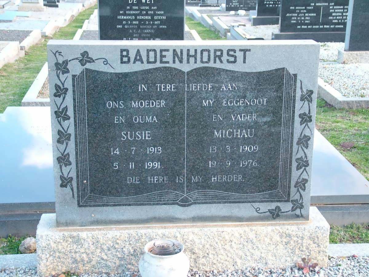 BADENHORST Michau 1909-1976 &amp; Susie 1913-1991
