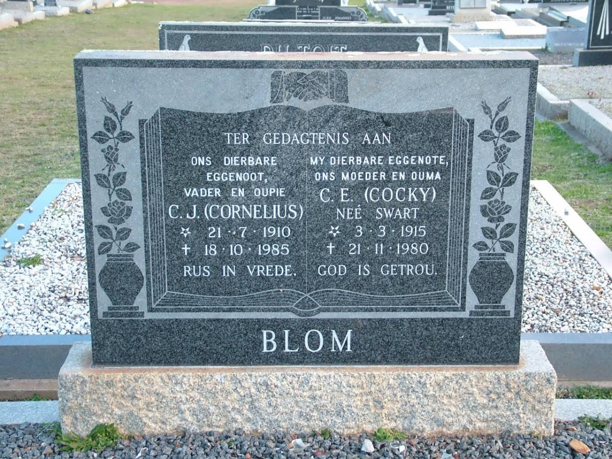 BLOM C.J. 1910-1985 &amp; C.E. SWART 1915-1980