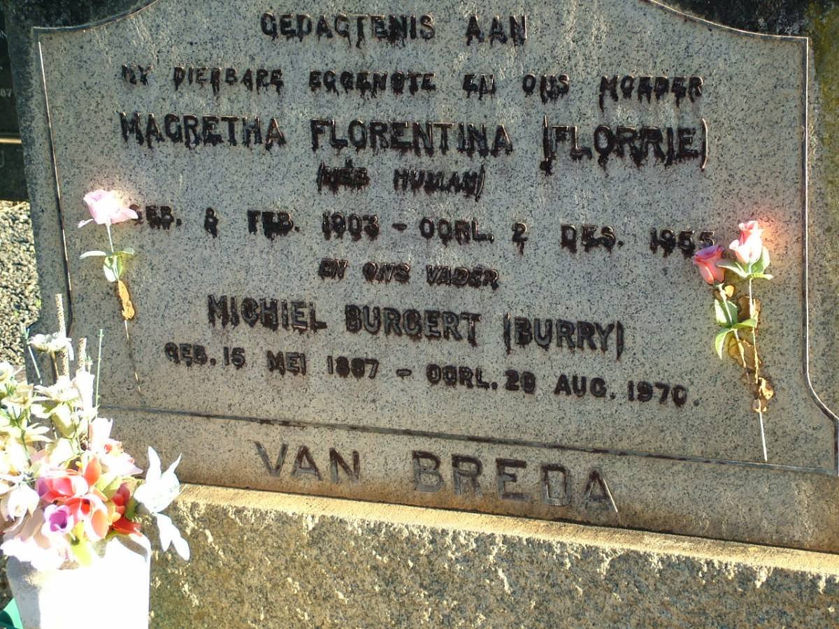 BREDA Michiel Burgert, van 1887-1970 &amp; Magretha Florentina HUMAN 1903-1955