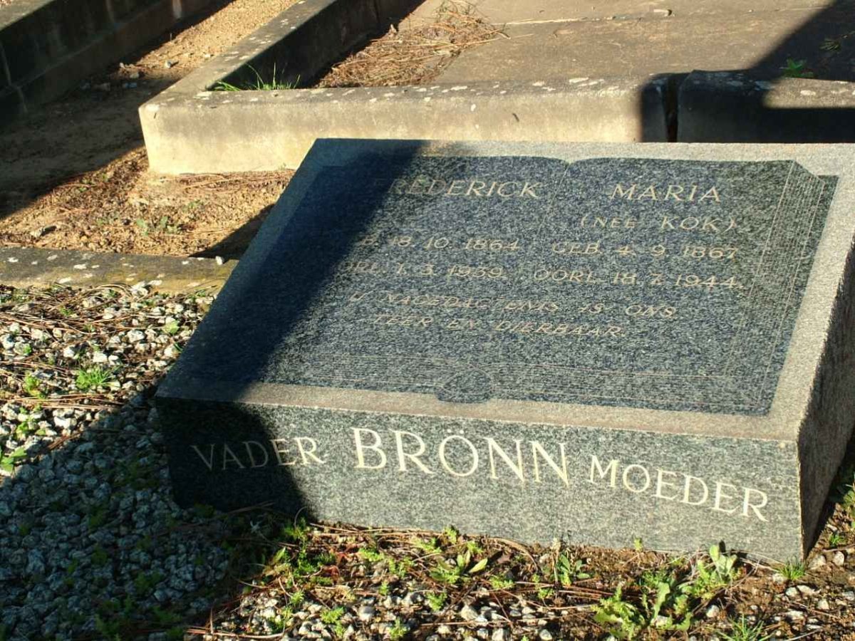 BRÖNN Frederick 1864-1959 &amp; Maria KOK 1867-1944