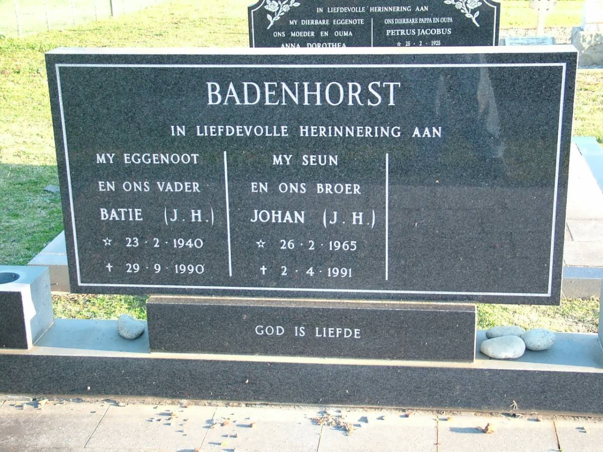 BADENHORST J.H. 1940-1990 :: BADENHORST J.H. 1965-1991