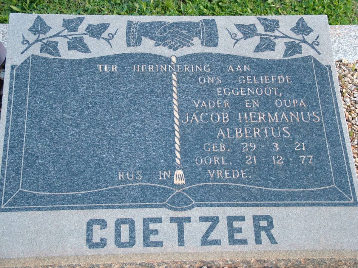 COETZER Jacob Hermanus Albertus 1921-1977