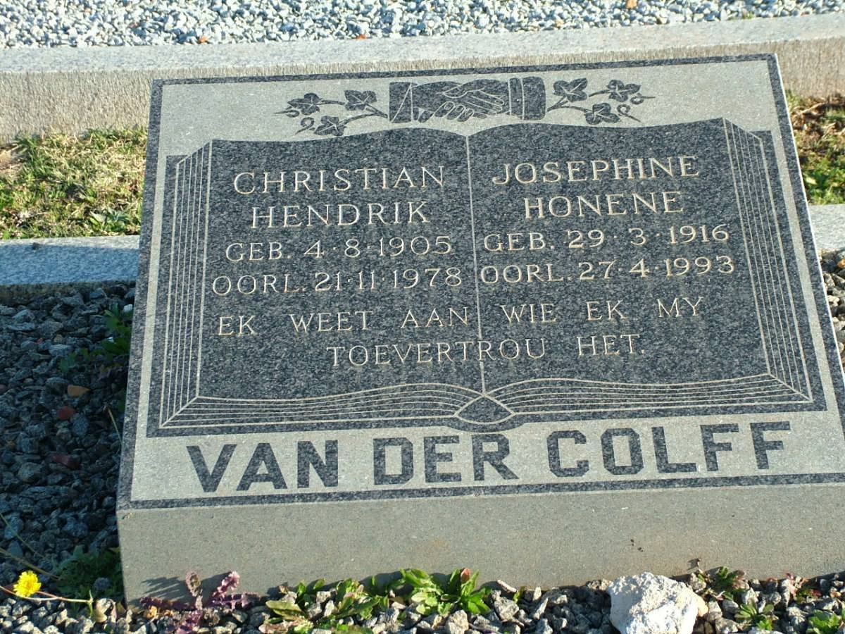 COLFF Christian Hendrik, van der 1905-1978 &amp; Josephine Honene 1916-1993