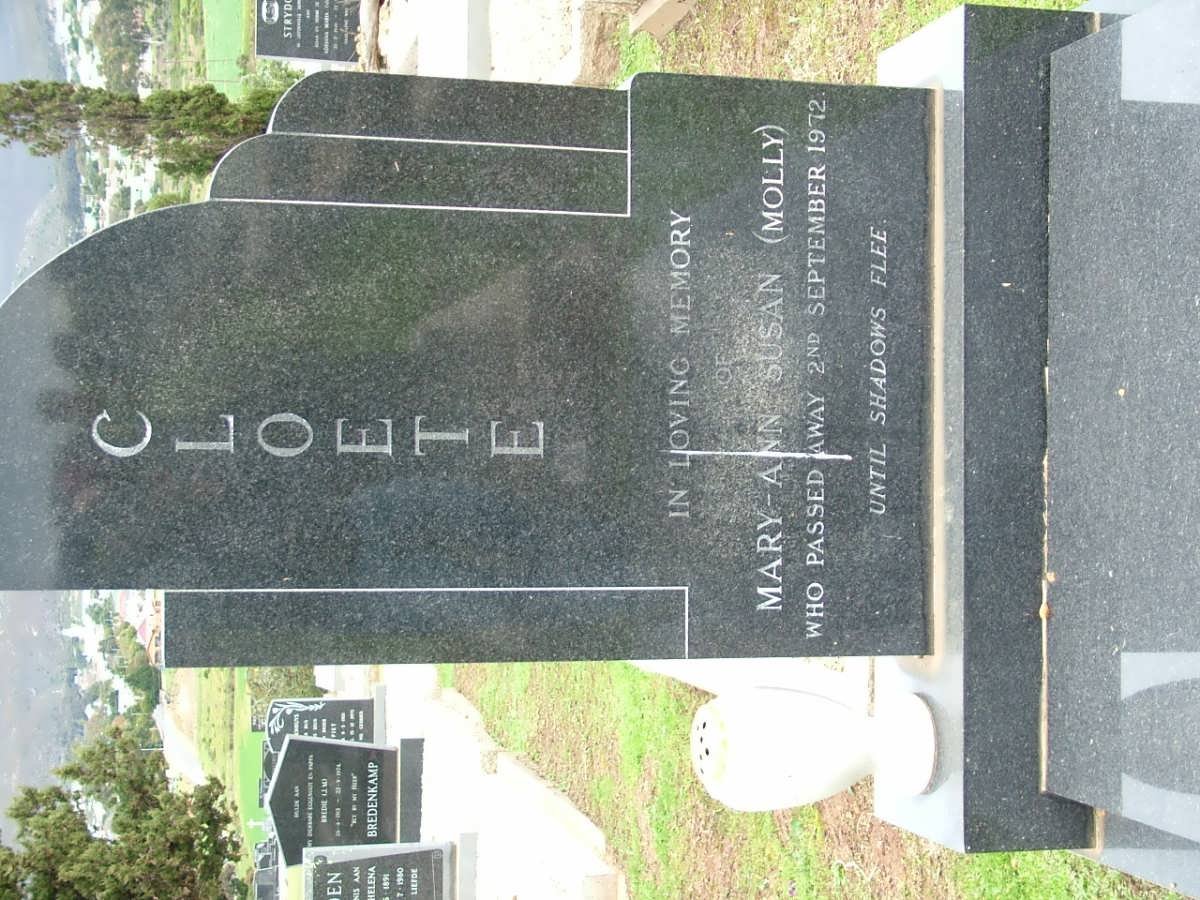 CLOETE Mary-Ann Susan -1972