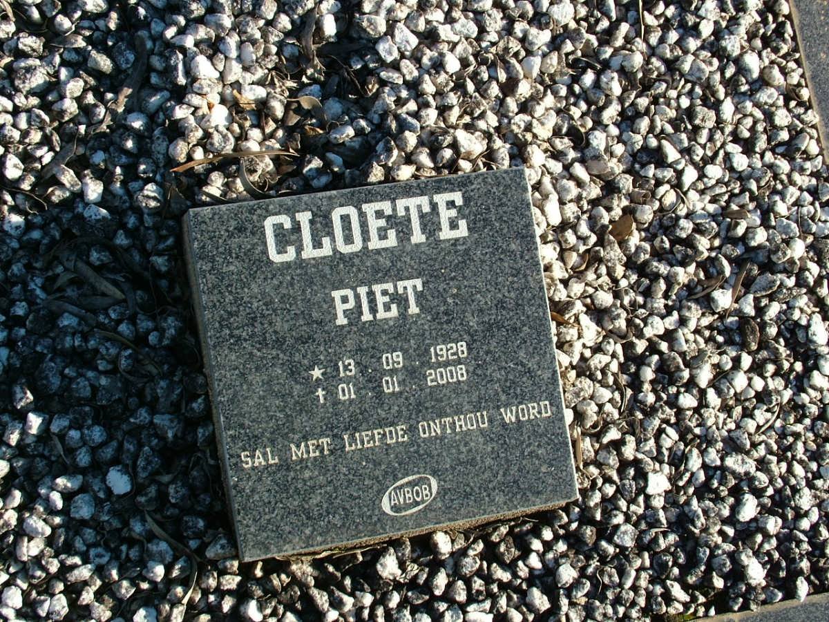 CLOETE Piet 1928-2008