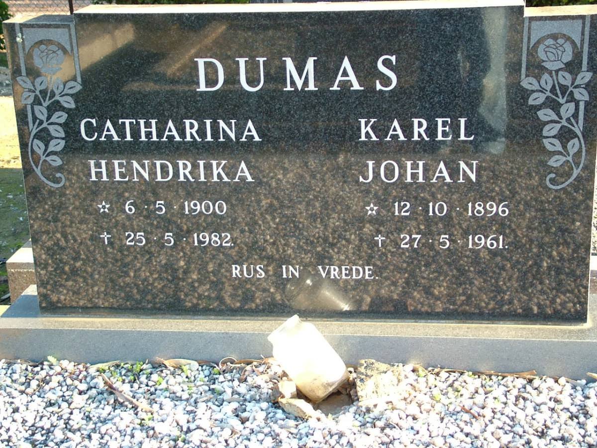 DUMAS Karel Johan 1896-1961 &amp; Catharina Hendrika 1900-1982