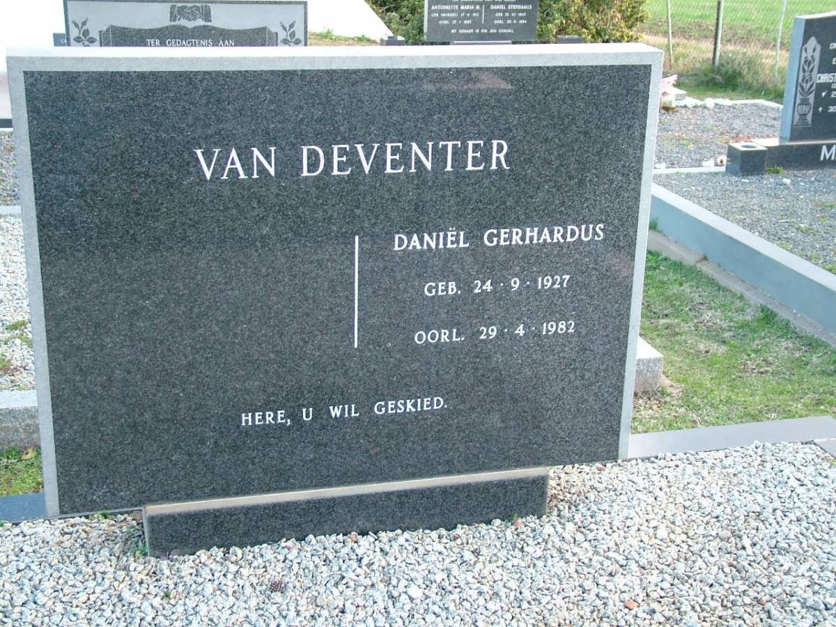 DEVENTER Daniel Gerhardus, van 1927-1982