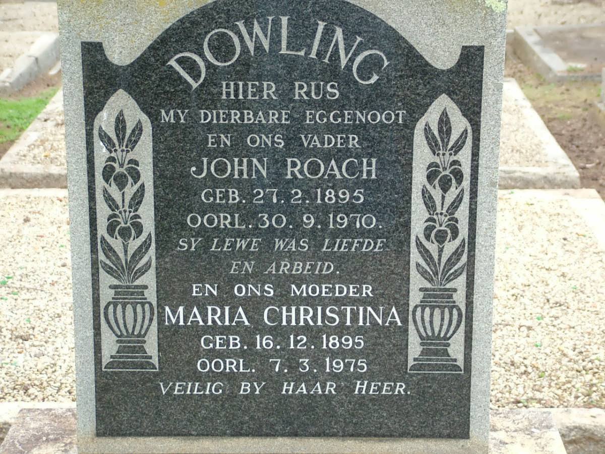 DOWLING John Roach 1895-1970 &amp; Maria Christina 1895-1975