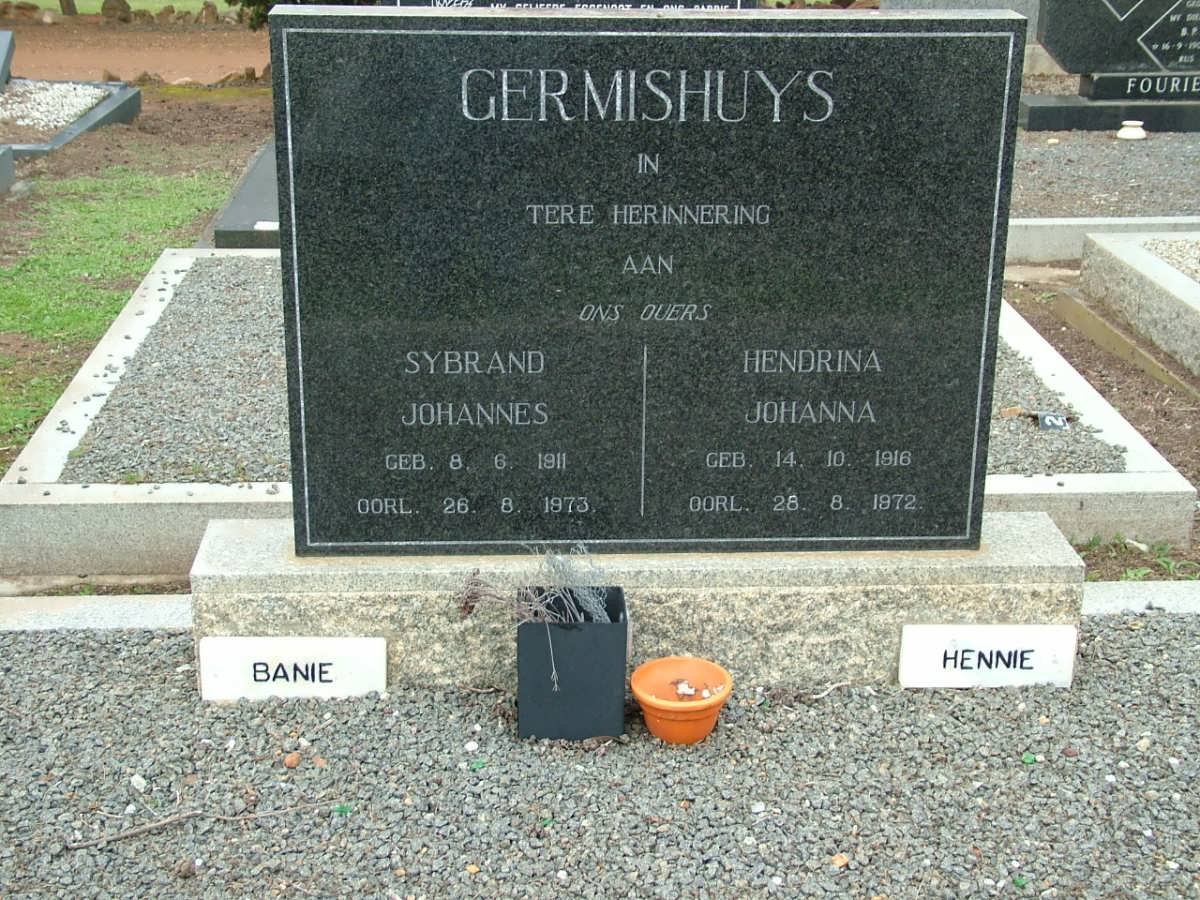 GERMISHUYS Sybrand Johannes 1911-1973 &amp; Hendrina Johanna 1916-1972