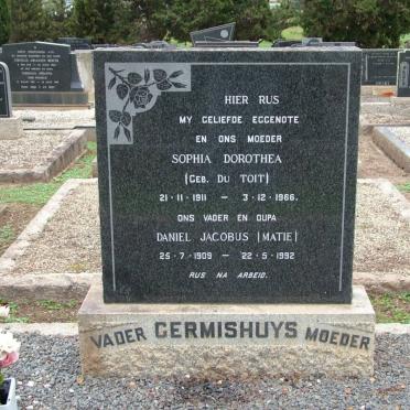 GERMISHUYS Daniel Jacobus 1909-1992 &amp; Sophia Dorothea DU TOIT 1911-1966
