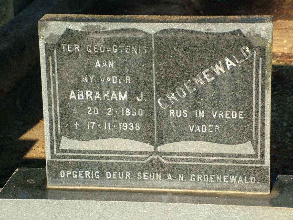 GROENEWALD Abraham J. 1860-1938