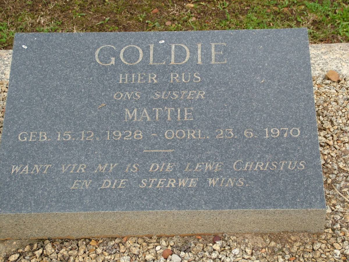 GOLDIE Mattie 1928-1970
