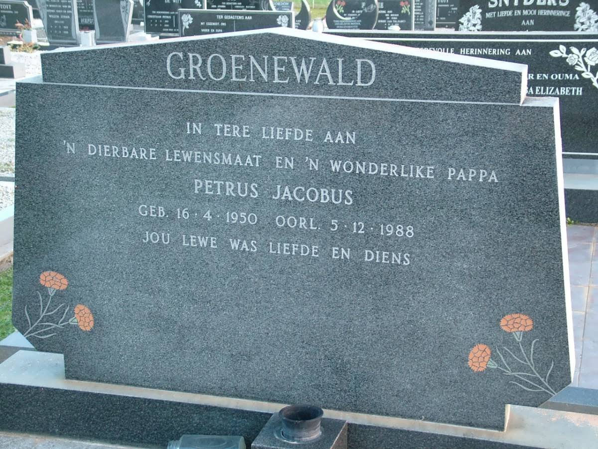 GROENEWALD Petrus Jacobus 1950-1988