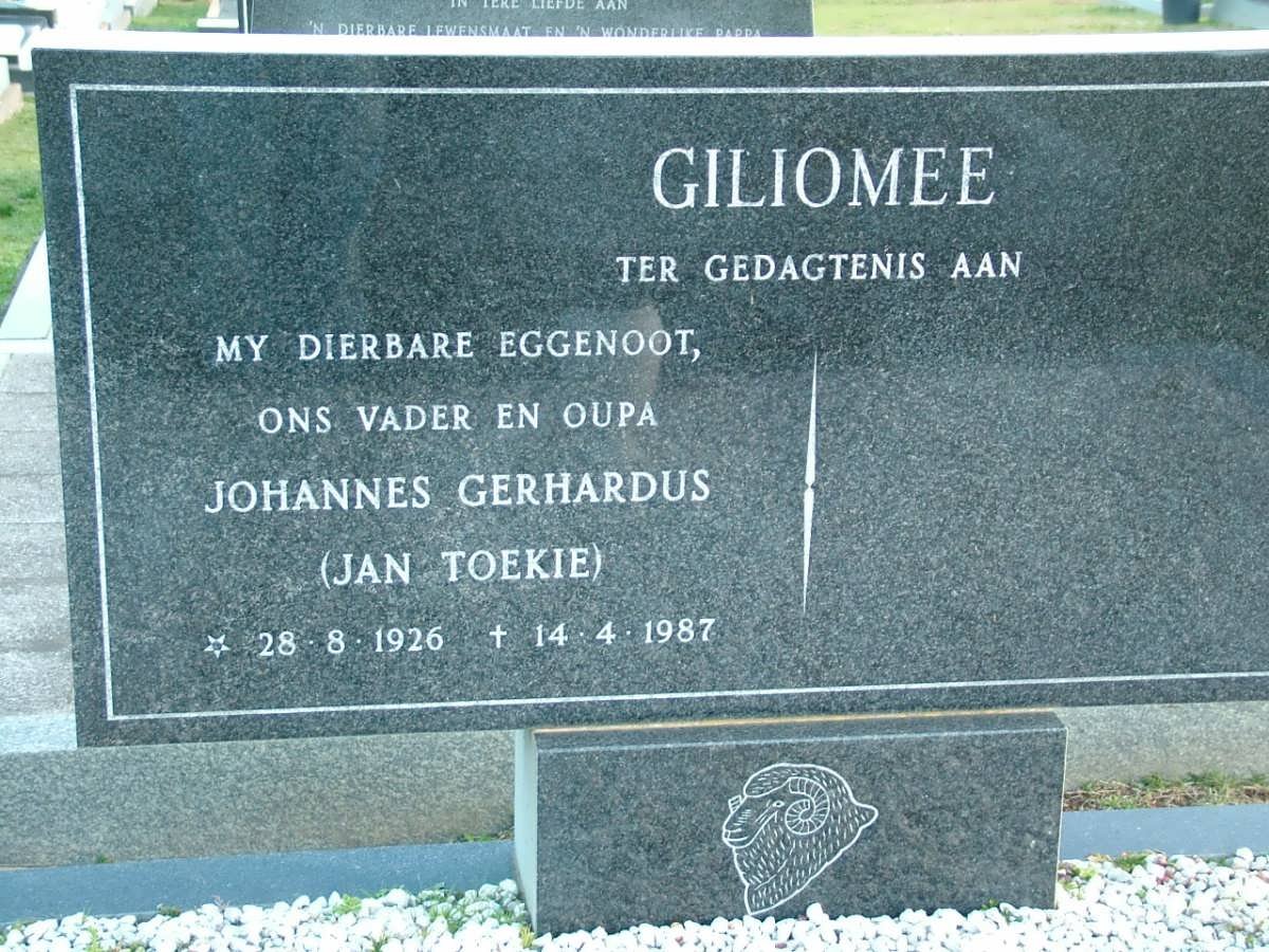 GILIOMEE Johannes Gerhardus 1926-1987