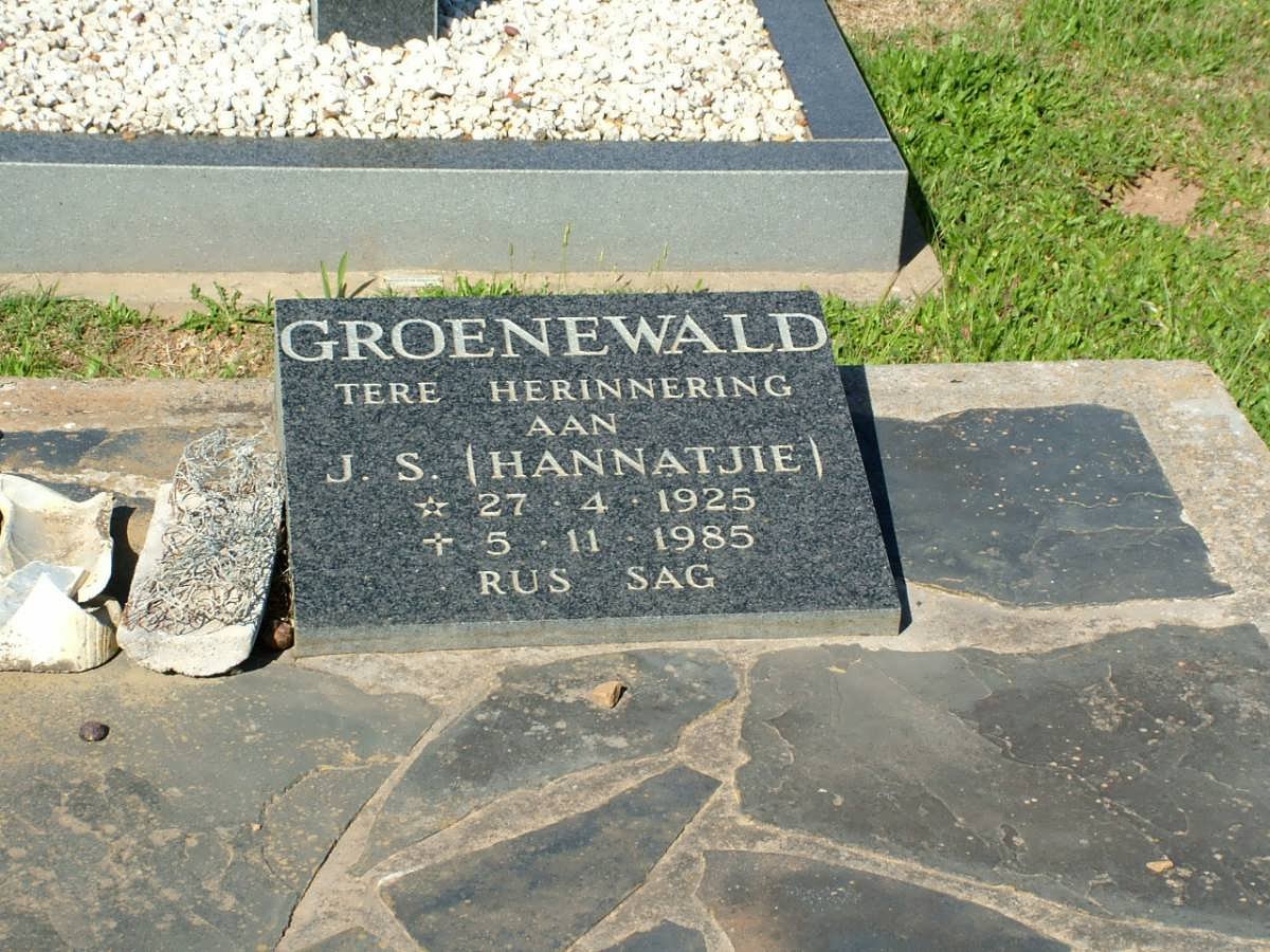 GROENEWALD J.S. 1925-1985