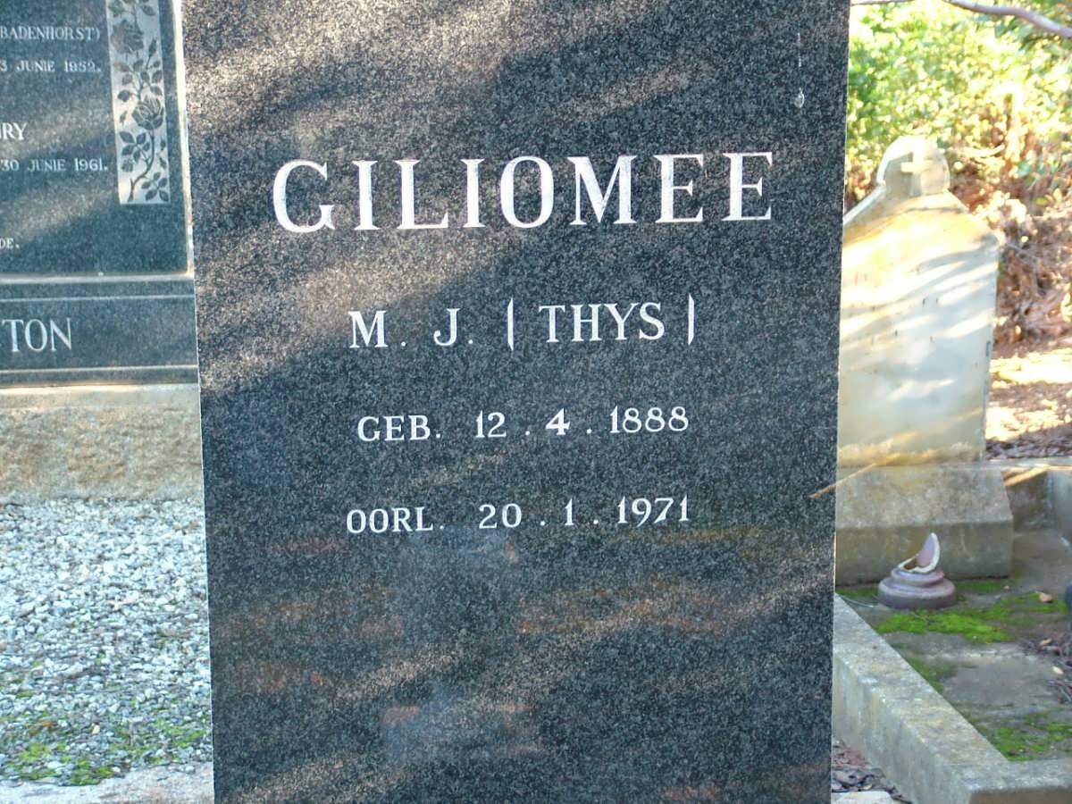 GILIOMEE M.J. 1888-1971