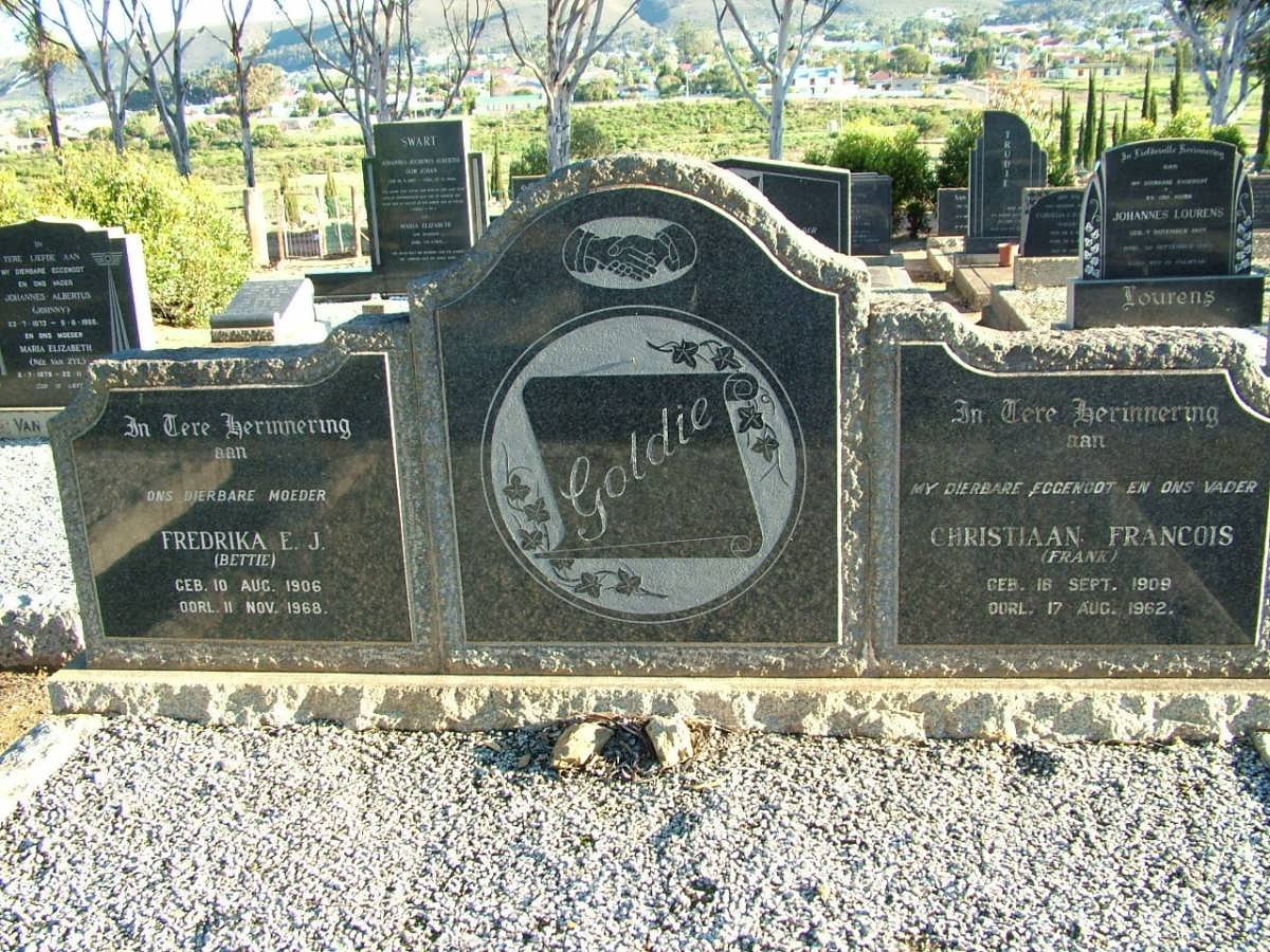 GOLDIE Christiaan Francois 1909-1962 &amp; Fredrika E.J. 1906-1968