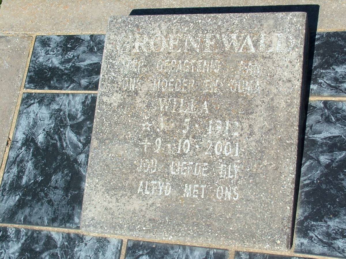 GROENEWALD Willa 1912-2001
