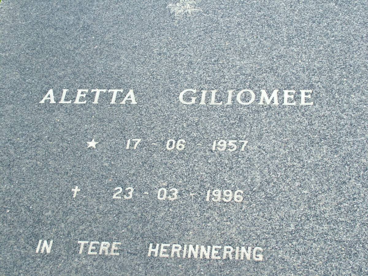 GILIOMEE Aletta 1957-1996
