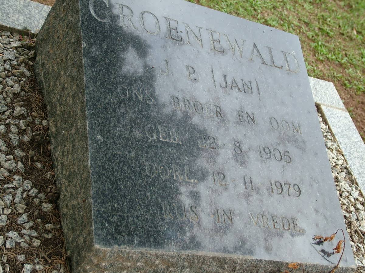 GROENEWALD J.P. 1905-1979