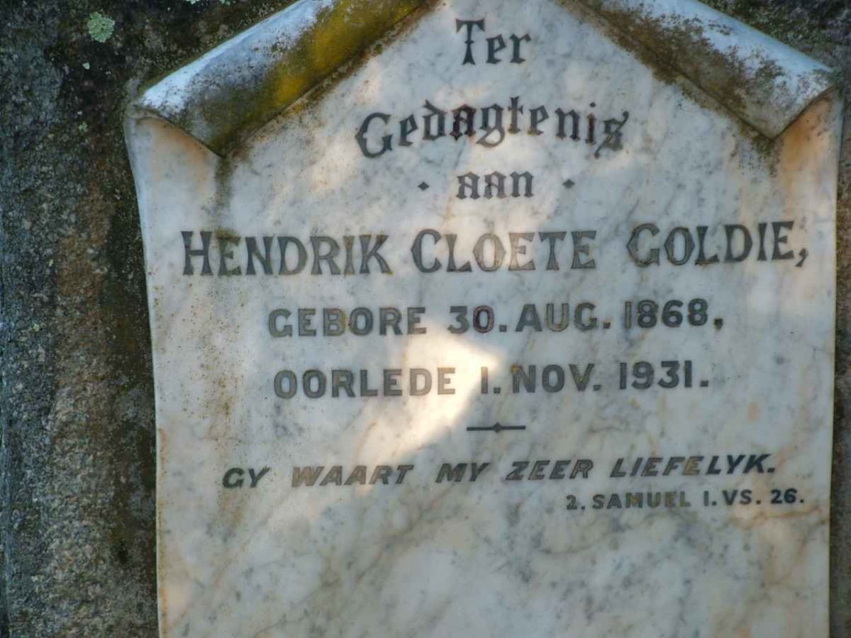GOLDIE Hendrik Cloete 1868-1931