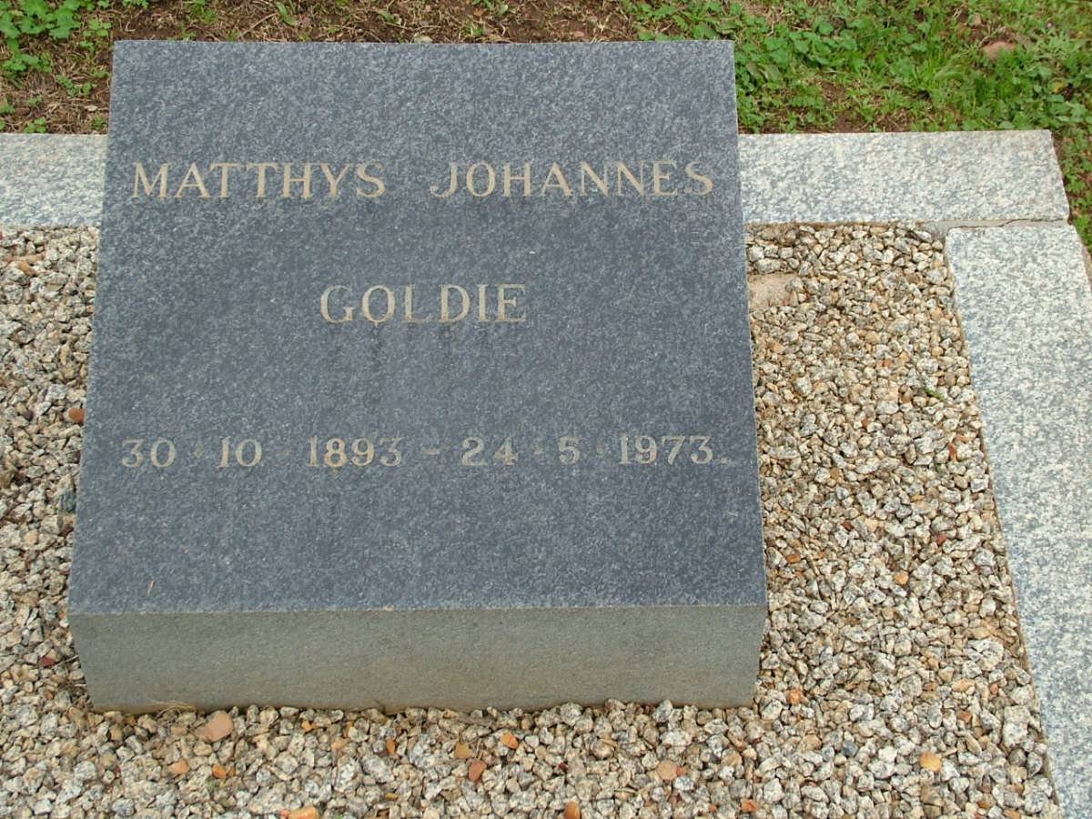 GOLDIE Matthys Johannes 1893-1973