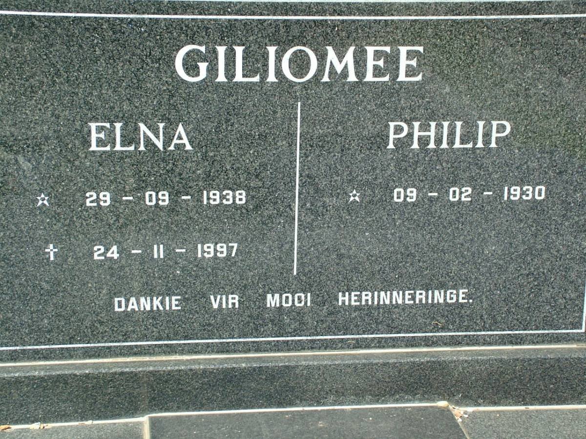 GILIOMEE Philip 1930- &amp; Elna 1938-1997