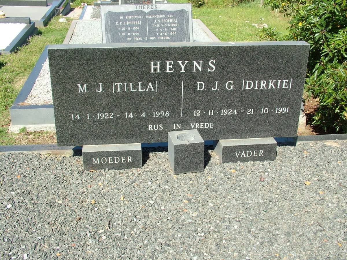 HEYNS D.J.G. 1924-1991 &amp; M.J. 1922-1998
