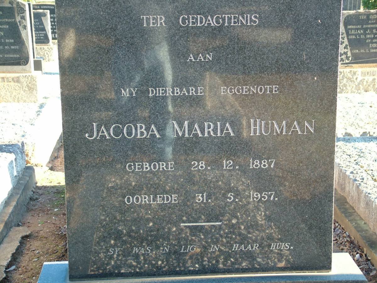 HUMAN Jacoba Maria 1887-1957