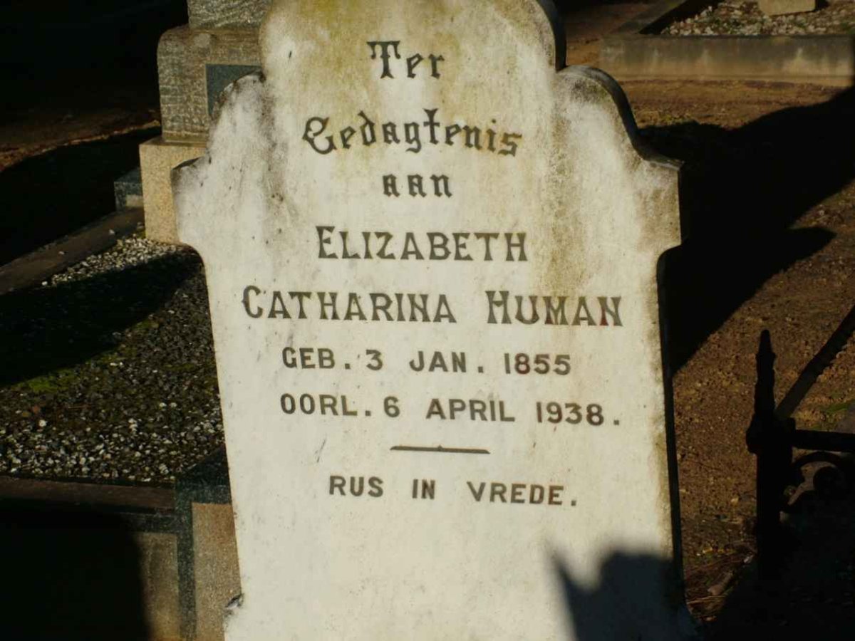 HUMAN Elizabeth Catharina 1855-1938