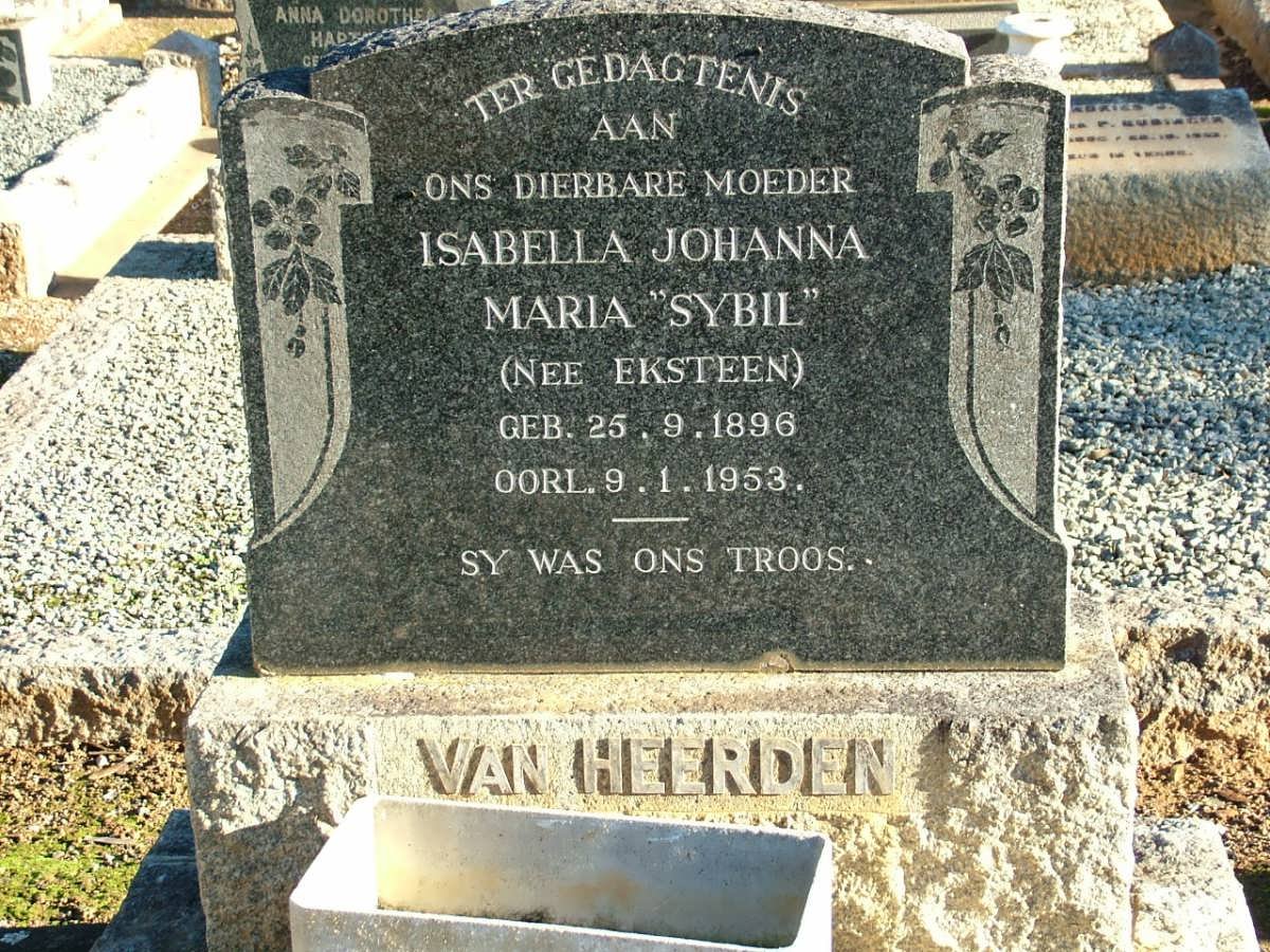 HEERDEN Isabella Johanna Maria, van nee EKSTEEN  1896-1953