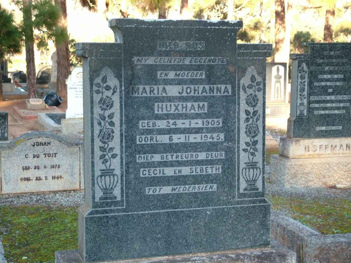 HUXHAM Maria Johanna 1905-1945