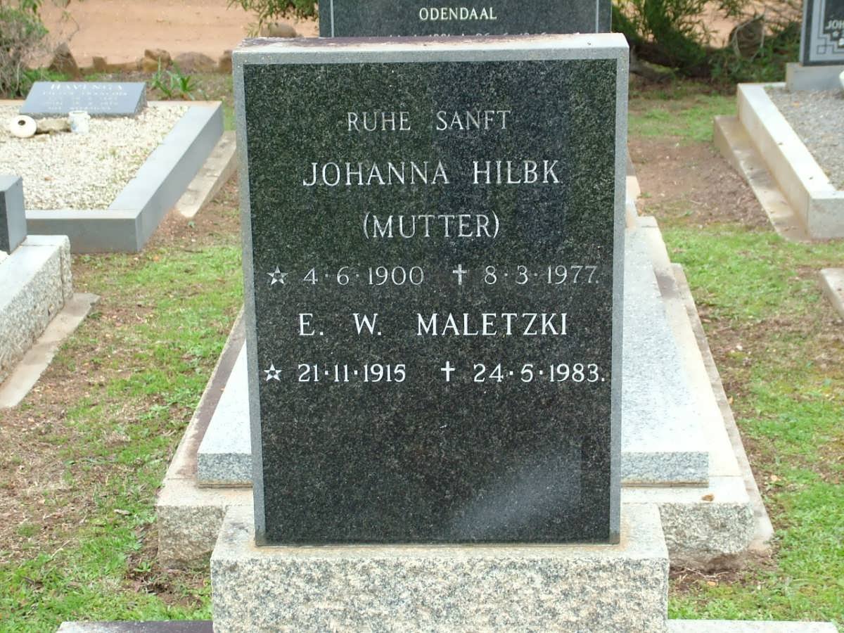 HILBK Johanna 1900-1977 :: MALETZKI E.W. 1915-1983