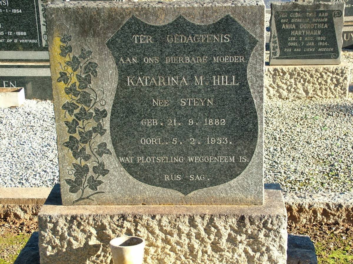 HILL Katarina M. nee STEYN 1882-1953